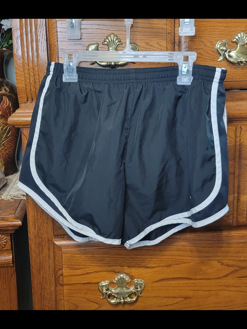 Nike Black Women's Athletic Shorts with White Trim Size Medium